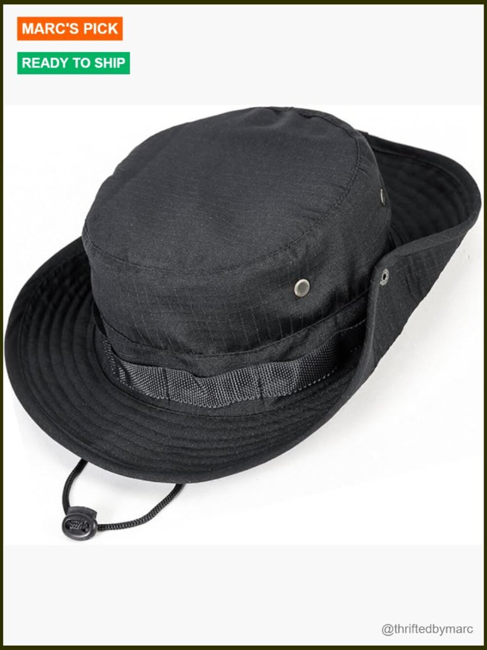 Wide Brim Boonie Hat UV Protection Adjustable Chinstrap Sun Hat